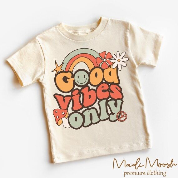 Good Vibes Only Toddler Shirt  Boho Hippie Retro Kids Shirt  - Etsy | Etsy (US)