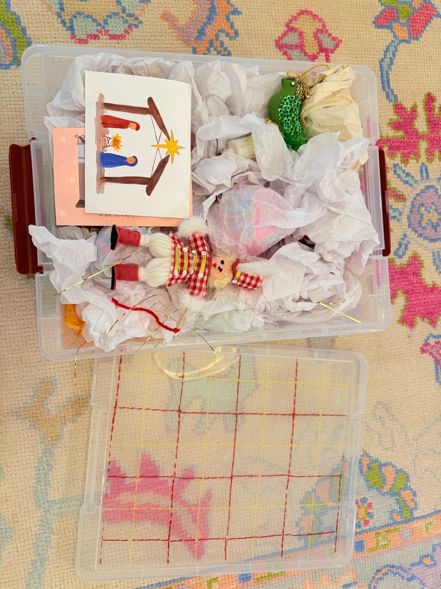 How I store my ornaments. 

Nothing fancy just storage bins and lots of tissue paper 📄  and 2 gallon storage bags. 

#LTKdayinmylife #LTKHome #LTKSeasonal