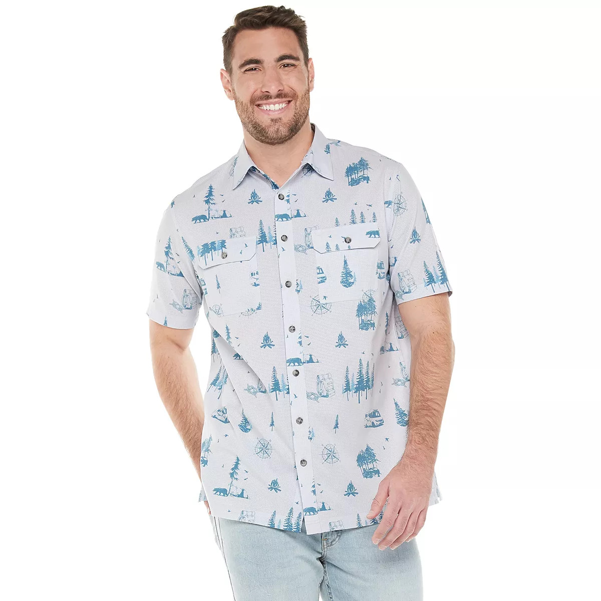 Big & Tall Croft & Barrow® Classic-Fit Plaid Quick-Dry Dobby Button-Down Shirt | Kohl's