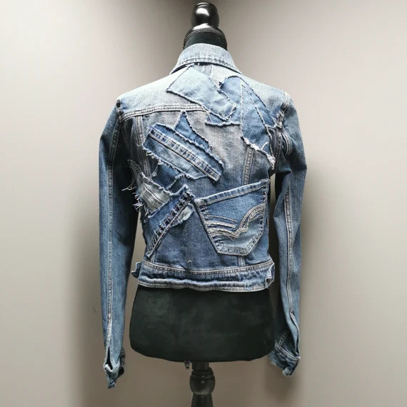 Upcycled Denim Patchwork Jacket  Medium | Etsy | Etsy (US)