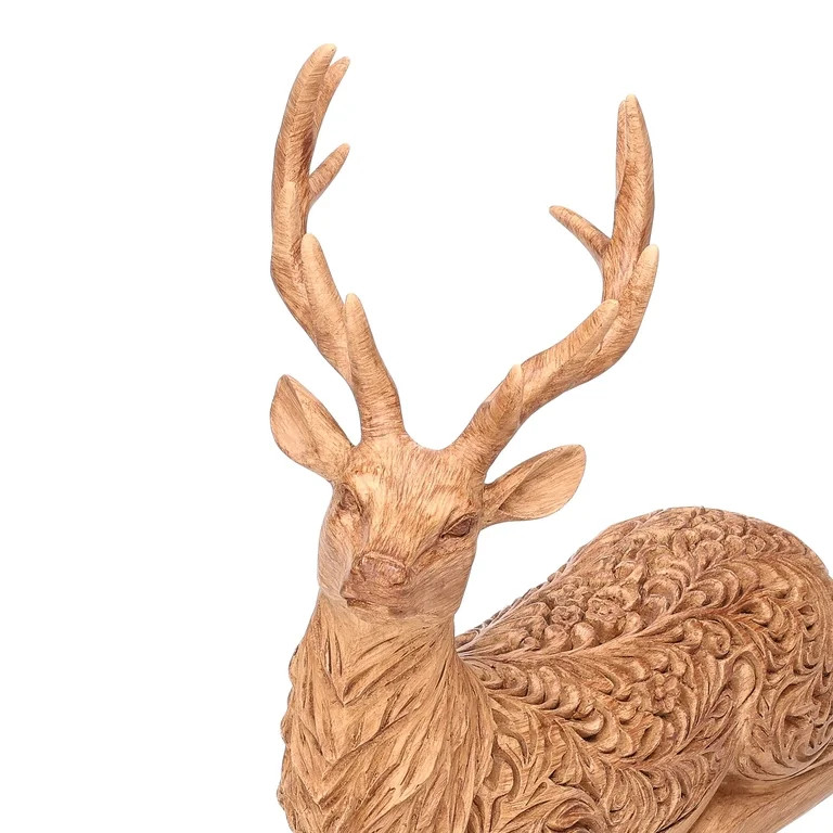 Resin Sitting Deer Christmas Decoration, Brown, 9", by Holiday Time | Walmart (US)
