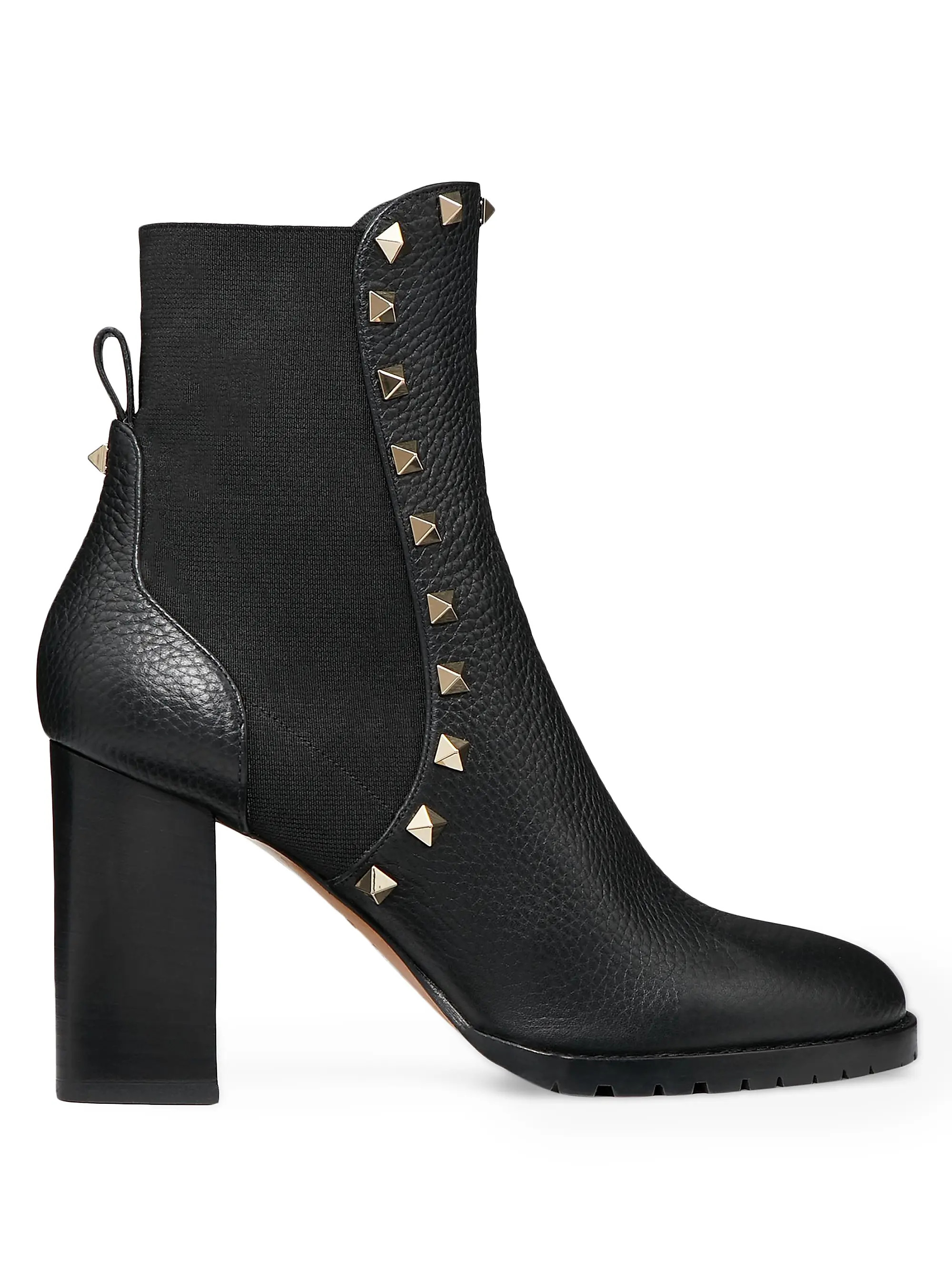 Rockstud 80MM Grainy Calfskin Ankle Boots | Saks Fifth Avenue