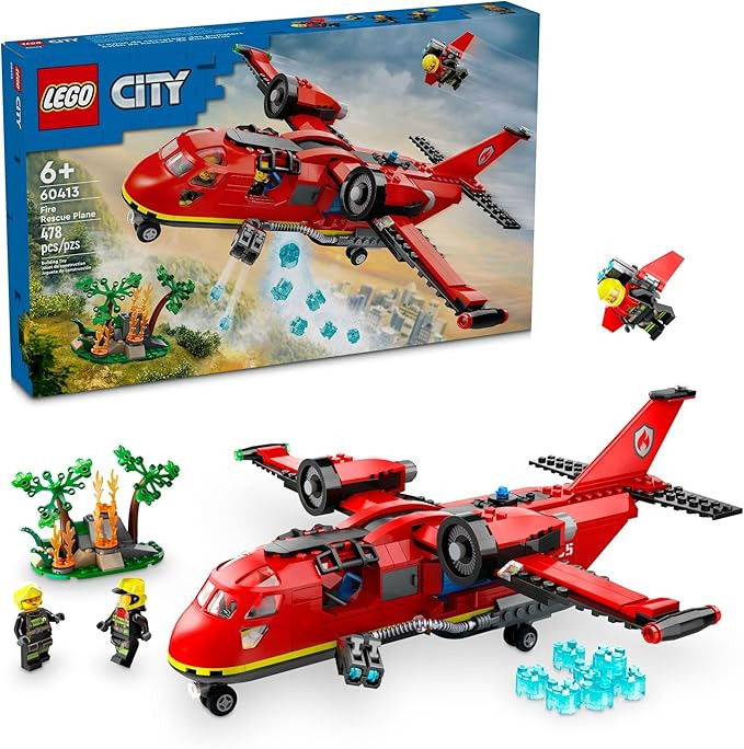 LEGO City Fire Rescue Plane Toy - Building Blocks Playset for Boys & Girls, Ages 6+ - Pretend Pla... | Amazon (US)