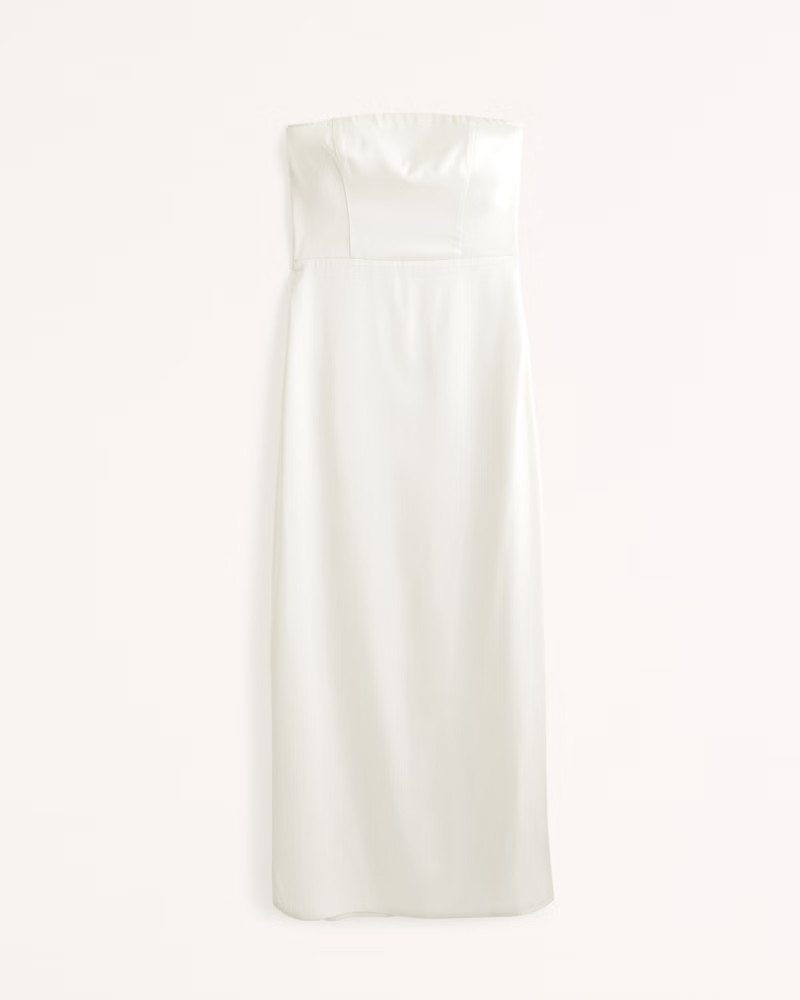 Strapless Satin Maxi Dress | Abercrombie & Fitch (US)