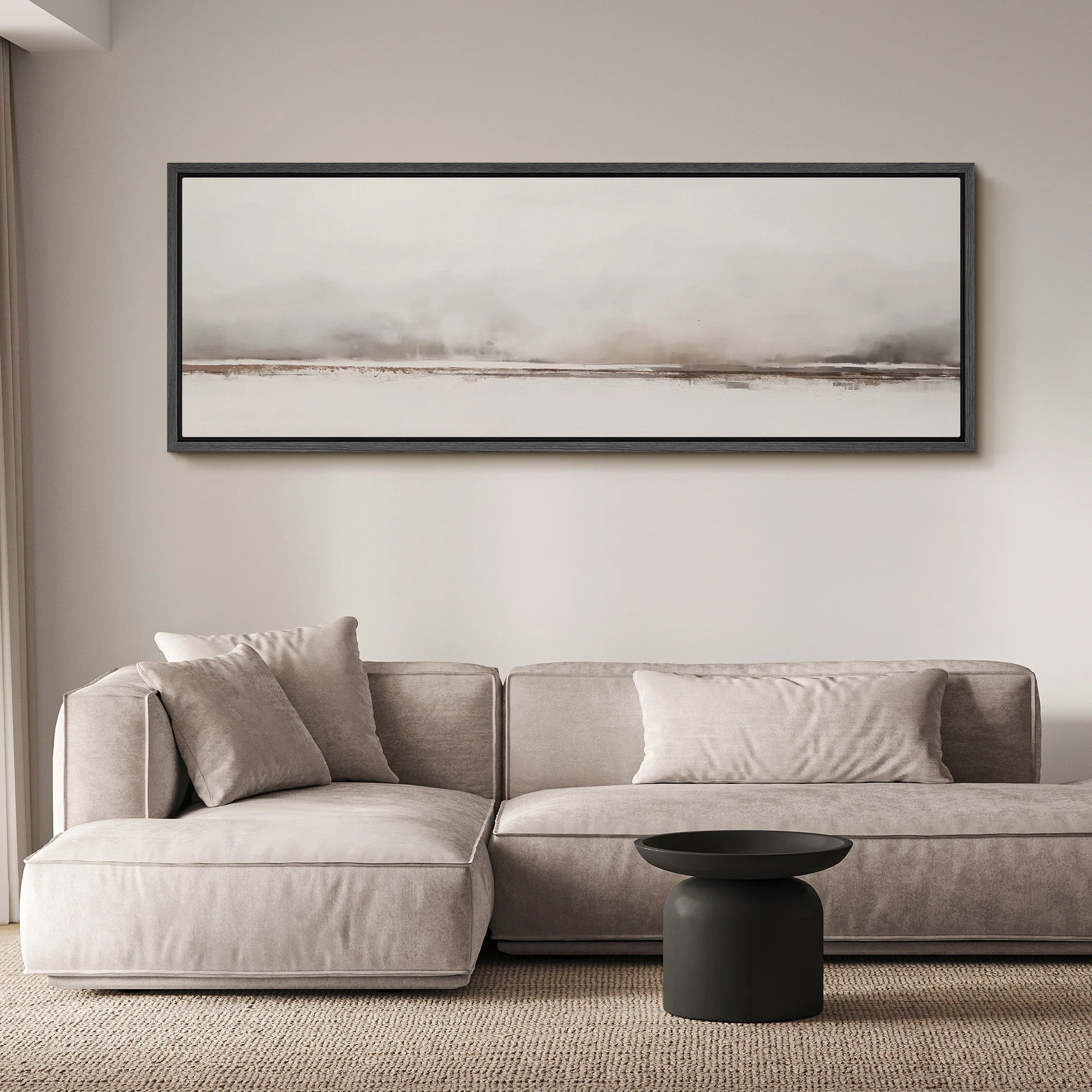 Minimal Landscape " Foggy Horizon Minimalist Landscape Modern Art Calm Warm Extra Large Artwork P... | Wayfair North America