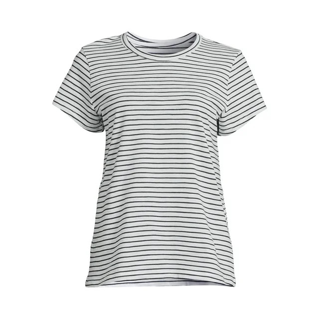 Time and Tru Women's Slub Texture Tee with Short Sleeves, Sizes S-XXXL | Walmart (US)