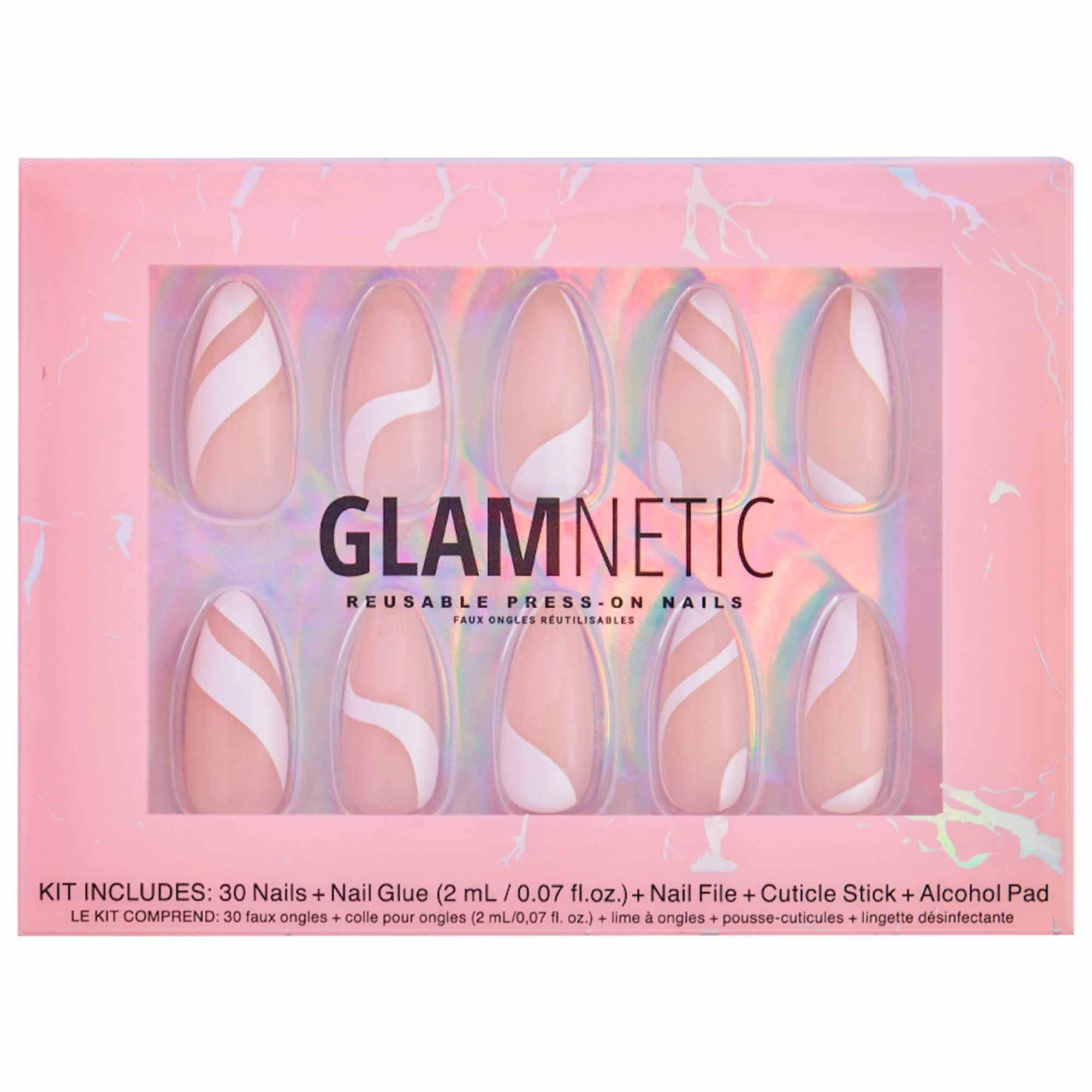 Glamnetic Press-On Nail Kit Marshmallow Swirl | Sephora (US)