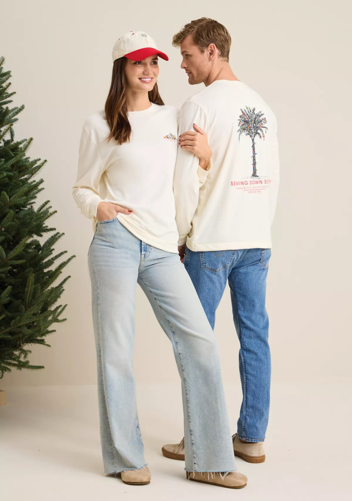 Sewing Down South x Crown & Ivy™ Cooper Long Sleeve Graphic T-Shirt | Belk