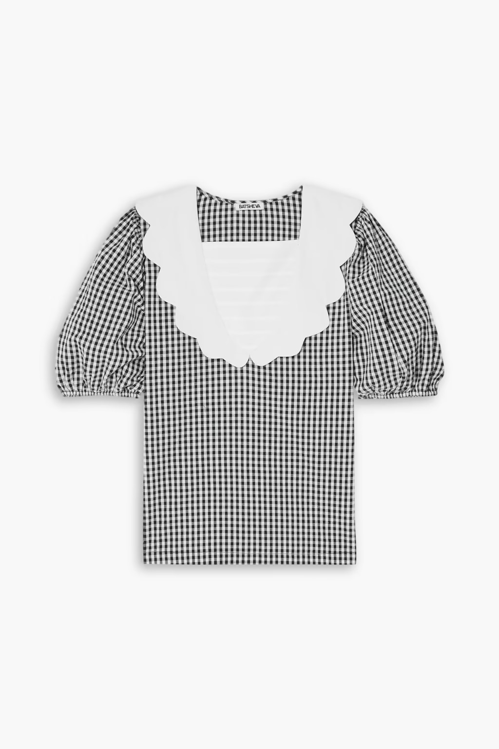 Bevie scalloped gingham cotton-poplin blouse | The Outnet (US and CA)