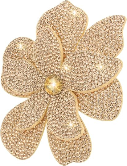 3.74 Inches Rhinestone Camellia Flower Brooch Pins & Hair Clips for Women Elegant Created Crystal... | Amazon (US)