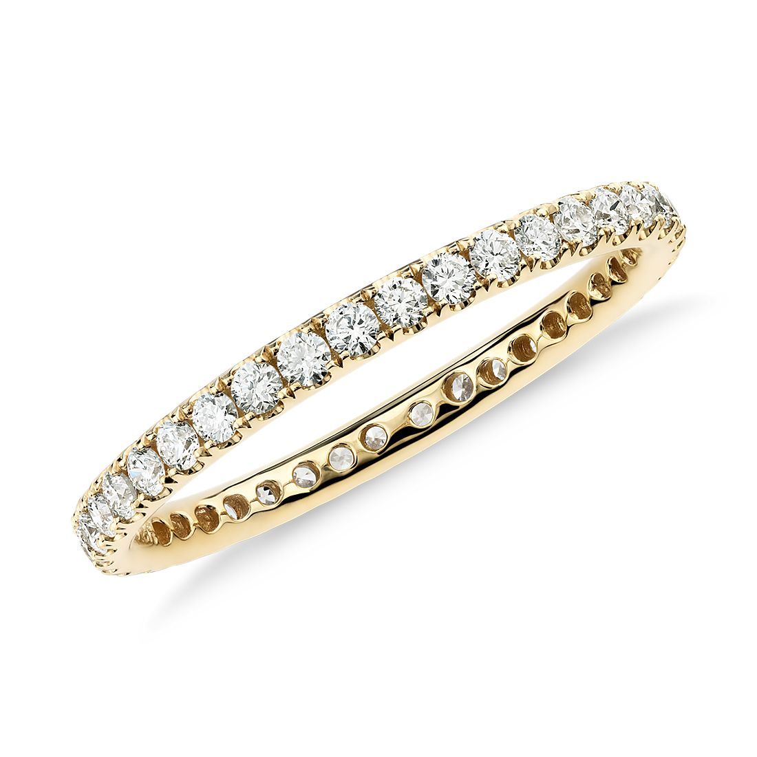 Riviera Pavé Diamond Eternity Ring in 18k Yellow Gold (1/2 ct. tw.) | Blue Nile | Blue Nile