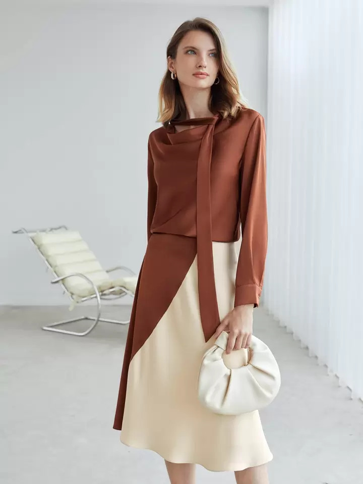 MOTF PREMIUM SATIN STRAIGHT DRAPED TOP | SHEIN