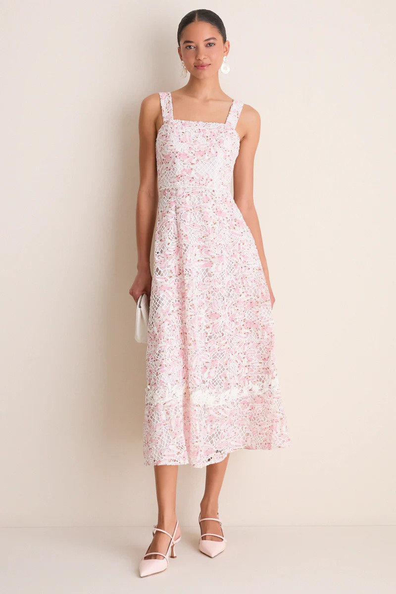 Pink Multi Valencia Midi Dress | Tuckernuck (US)