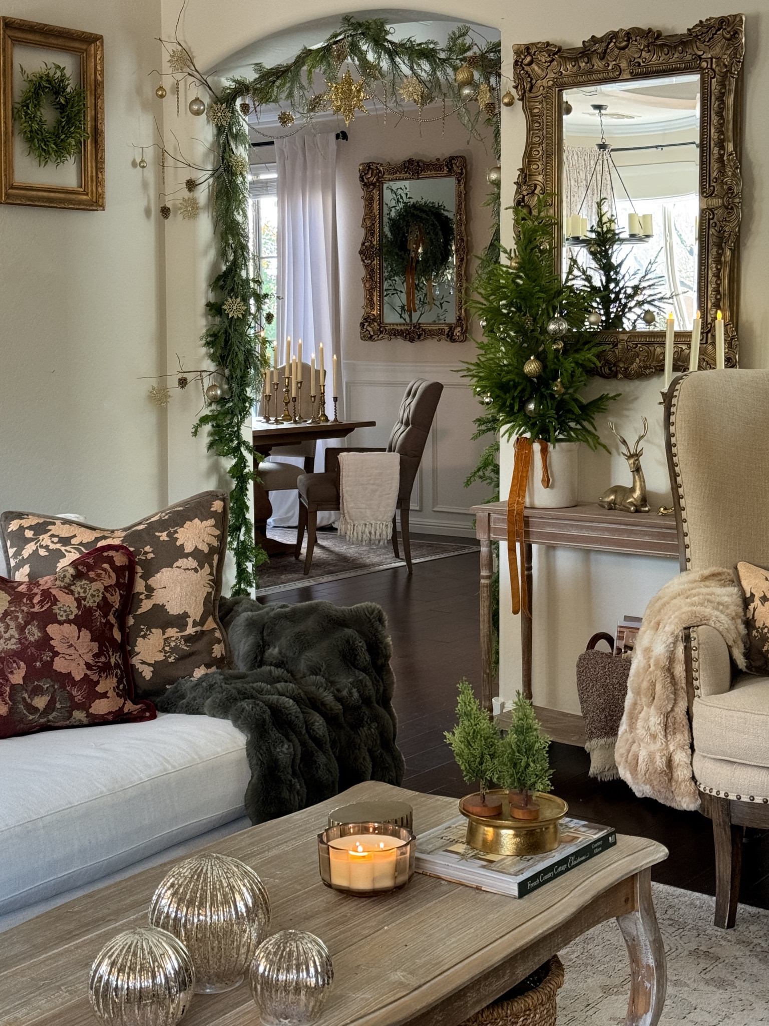 Cozy Enchanted Glam Christmas 

#christmasdecor #cozychristmas #norfolkpine #cedargarland #garland 

#LTKSeasonal #LTKHome #LTKHoliday