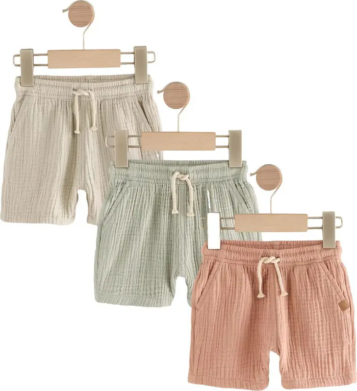 Kids' Assorted 3-Pack Cotton Gauze Shorts | Nordstrom