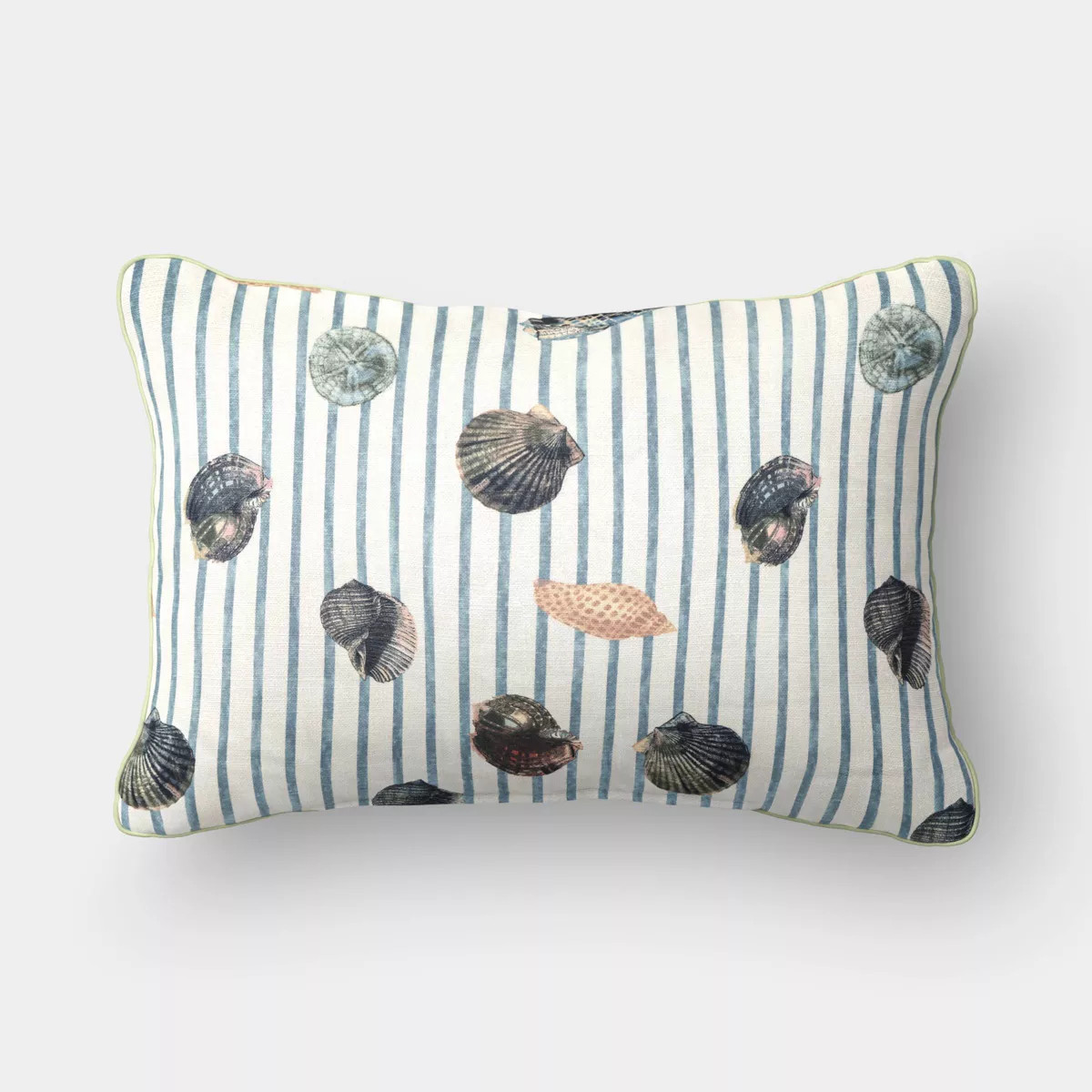 20"x14" Shell Striped Outdoor Patio Lumbar Pillow Ivory - Threshold™ designed with Studio McGee | Target