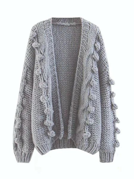 'Hillary' Pom Pom Knitted Open Cardigan (4 Colors) | Goodnight Macaroon
