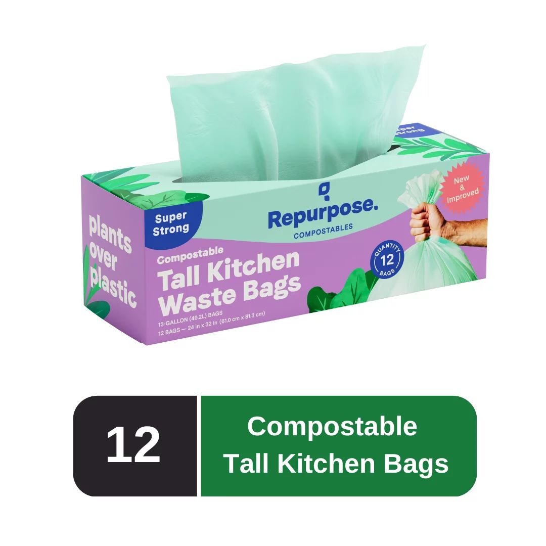 Repurpose Compostable 13 Gallon Tall Kitchen Waste Bags, 12 ct - Walmart.com | Walmart (US)