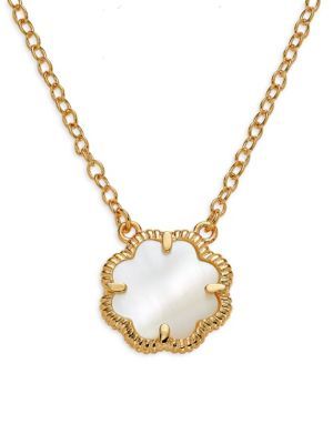 14K Goldplated & Mother-Of-Pearl Clover Pendant Necklace | Saks Fifth Avenue OFF 5TH