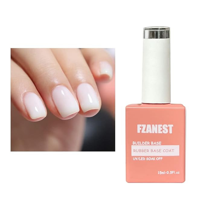 FZANEST Rubber Base Gel Polish 15ml,Milky White 6 in 1 Builder Gel For Nails In A Bottle(BIAB),Na... | Amazon (US)