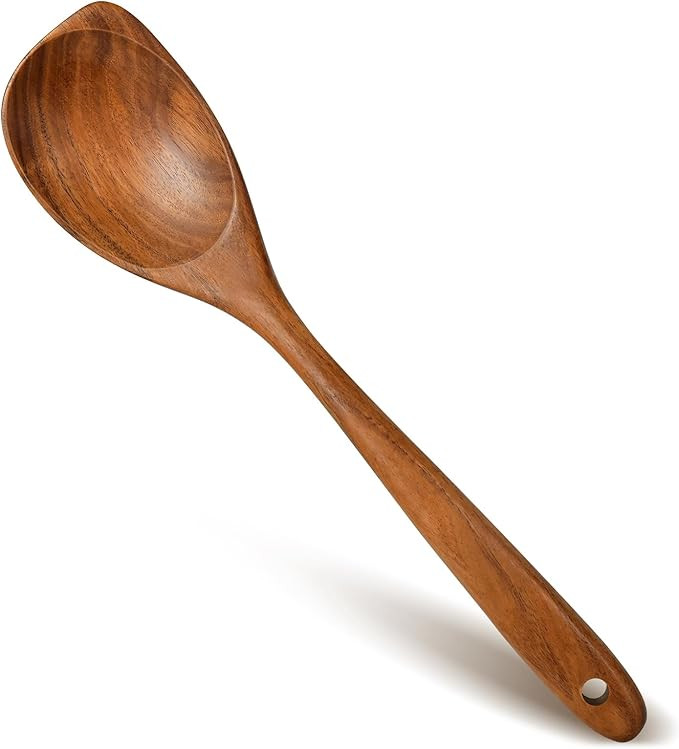 Wooden Spoons for Cooking, Natural Premium Teak Wood Corner Spoon, Good Grip Large Wooden Spoons ... | Amazon (US)