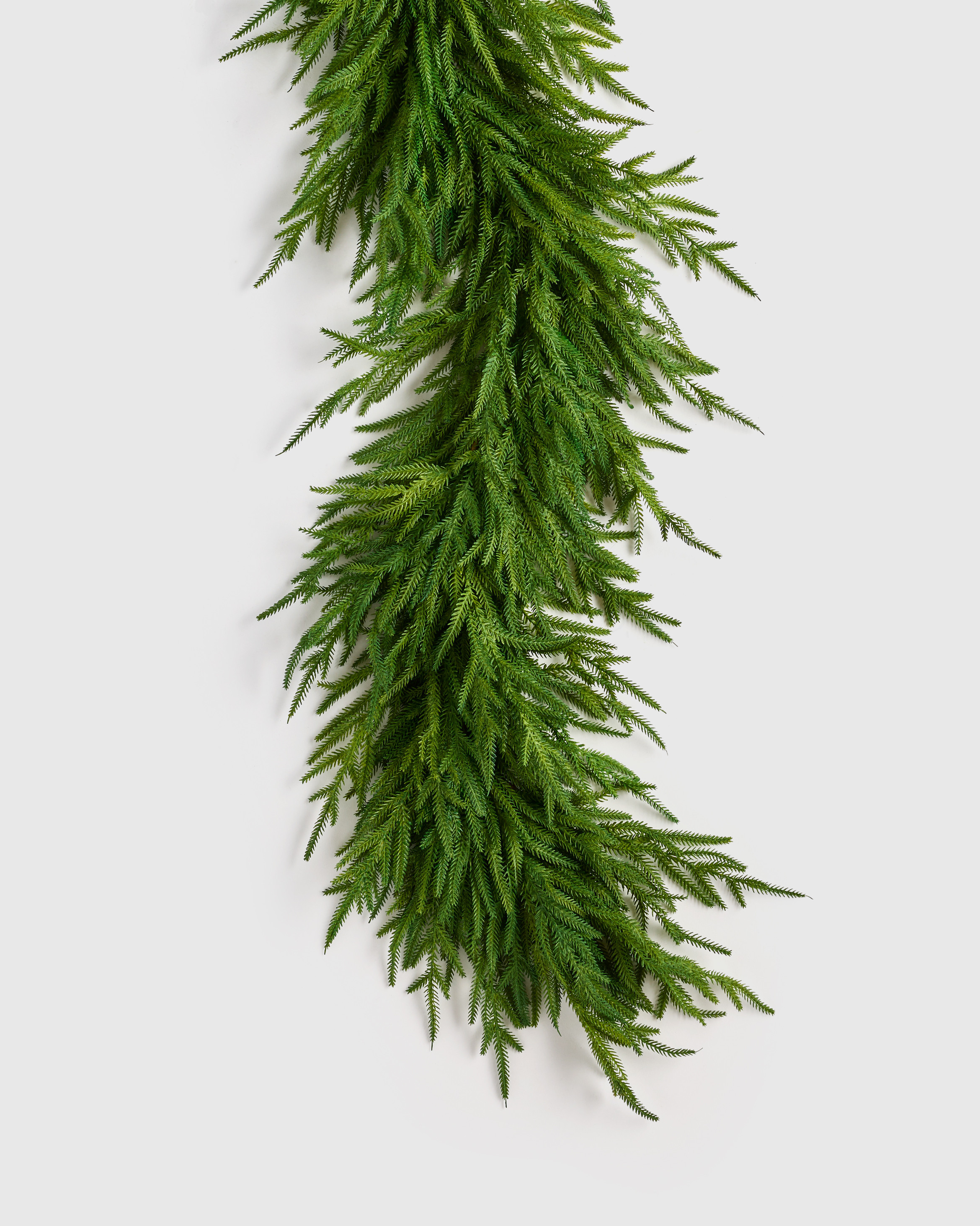 Quince | Draping Real Touch Norfolk Pine Garland in Forest Green, Size 8', Soft-Touch Plastic | Quince
