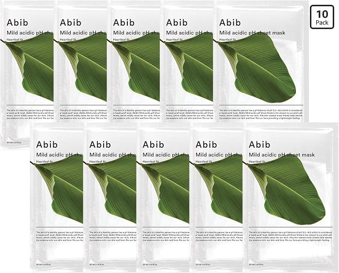 Abib Mild acidic pH sheet mask Heartleaf Fit 30ml (10pcs) | Amazon (US)