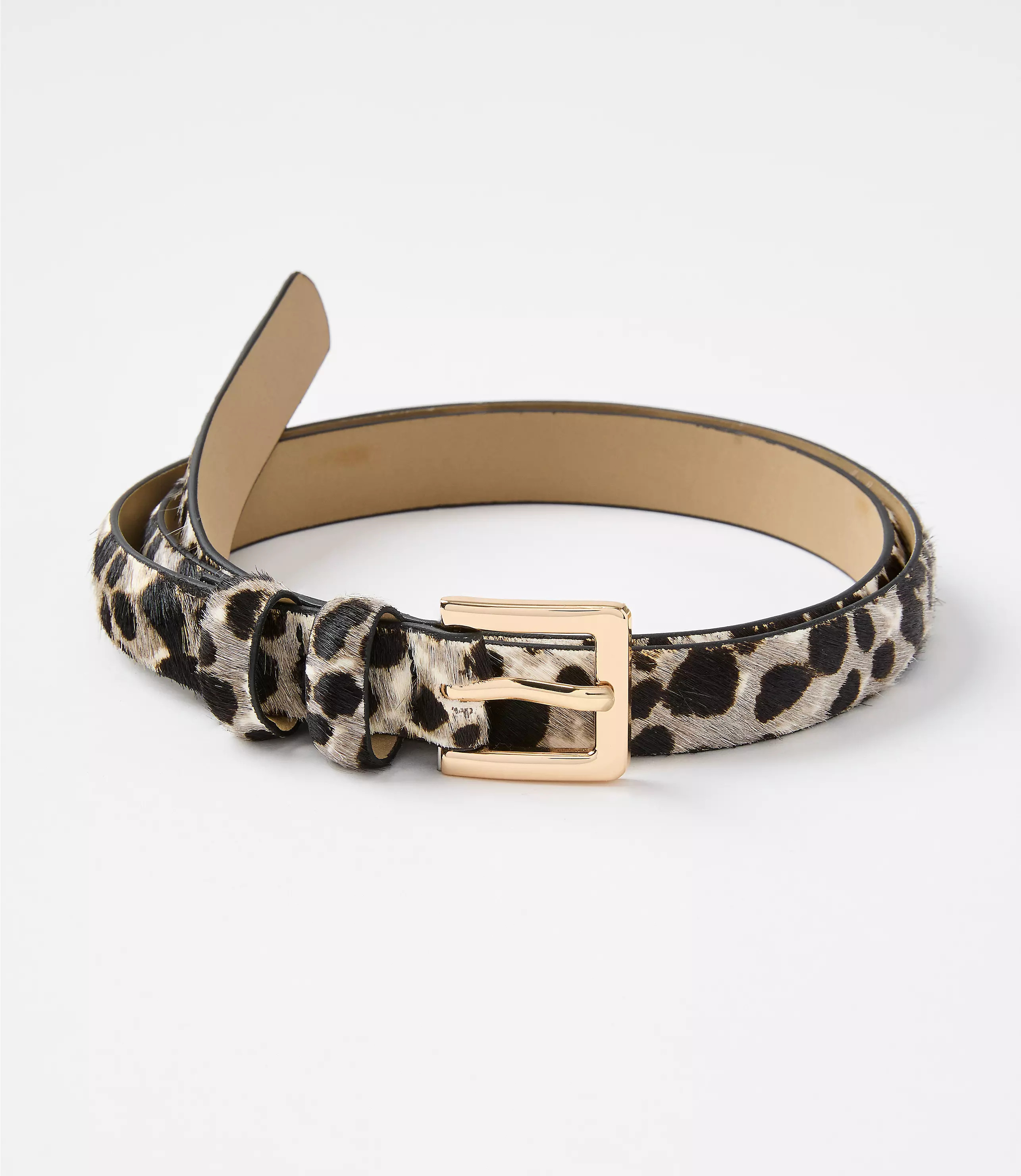 Snow Leopard Print Haircalf Refined Belt | LOFT