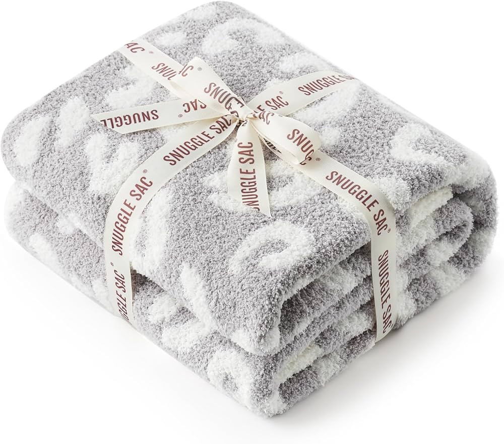 Snuggle Sac Leopard Throw Blanket for Couch Bed Sofa 50x60 inches, Reversible Grey Leopard Blanke... | Amazon (US)