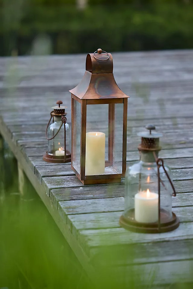 Copper Lantern in Brown, Size: Large at Terrain | Terrain
