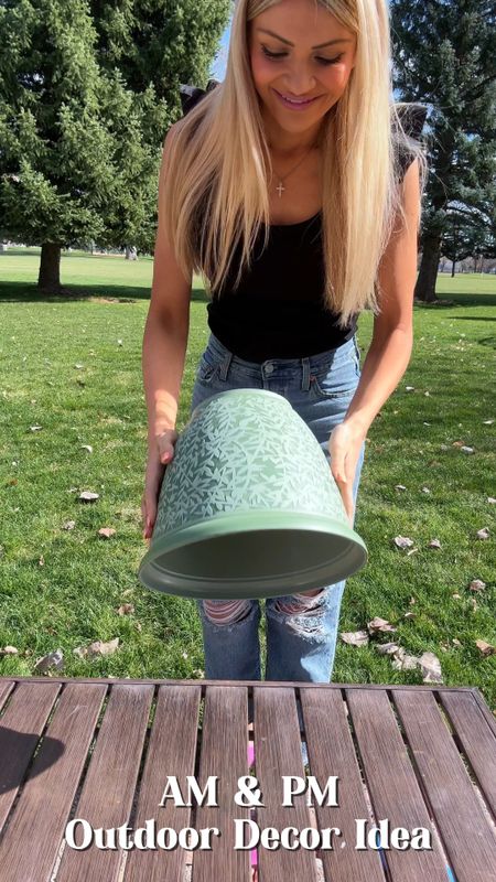Outdoor decor idea with these green planters from Lowes. My sizes are the 12.28 ones which are around $8.00. Also linked the solar fountain, and the water activated flameless candles from Amazon, just around $12.00.

#LTKhome #LTKfindsunder50 #LTKVideo