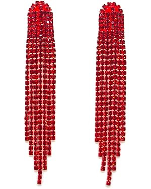 Chandelier Rhinestone Earrings for women,Long Earrings Dangle Dangling Bling Earring Crystal Rhin... | Amazon (US)