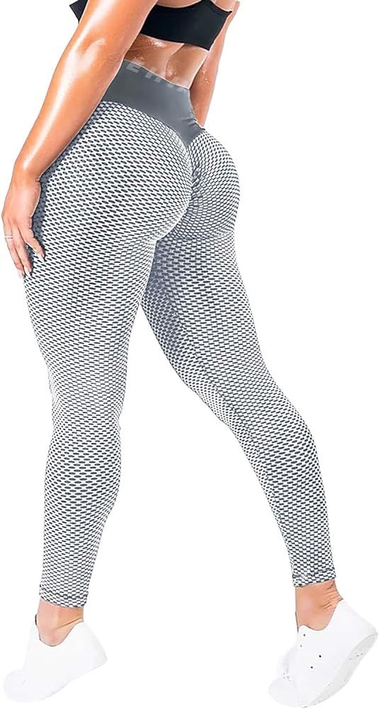 EHH Women High Waisted Ruched Butt Lifting Leggings Scrunch Textured Compression Yoga Pants Booty... | Amazon (US)