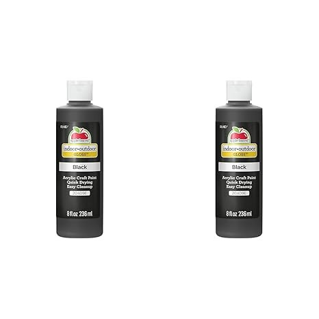 Apple Barrel Gloss Acrylic Paint in Assorted Colors (8 oz), 20409 Gloss Black (Pack of 2) | Amazon (US)
