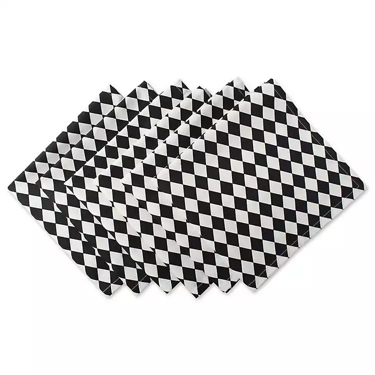 Black and Cream Harlequin Napkins, Set of 6 | Kirkland's Home