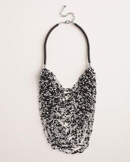 Black and White Beaded Bib Necklace | Chico's
