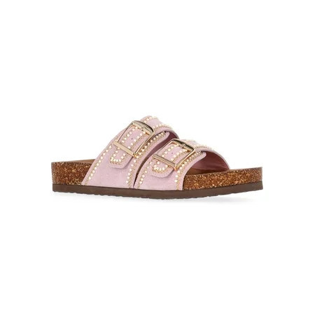 Time and Tru Women's Footbed Slide Sandals, Wide Width Available | Walmart (US)