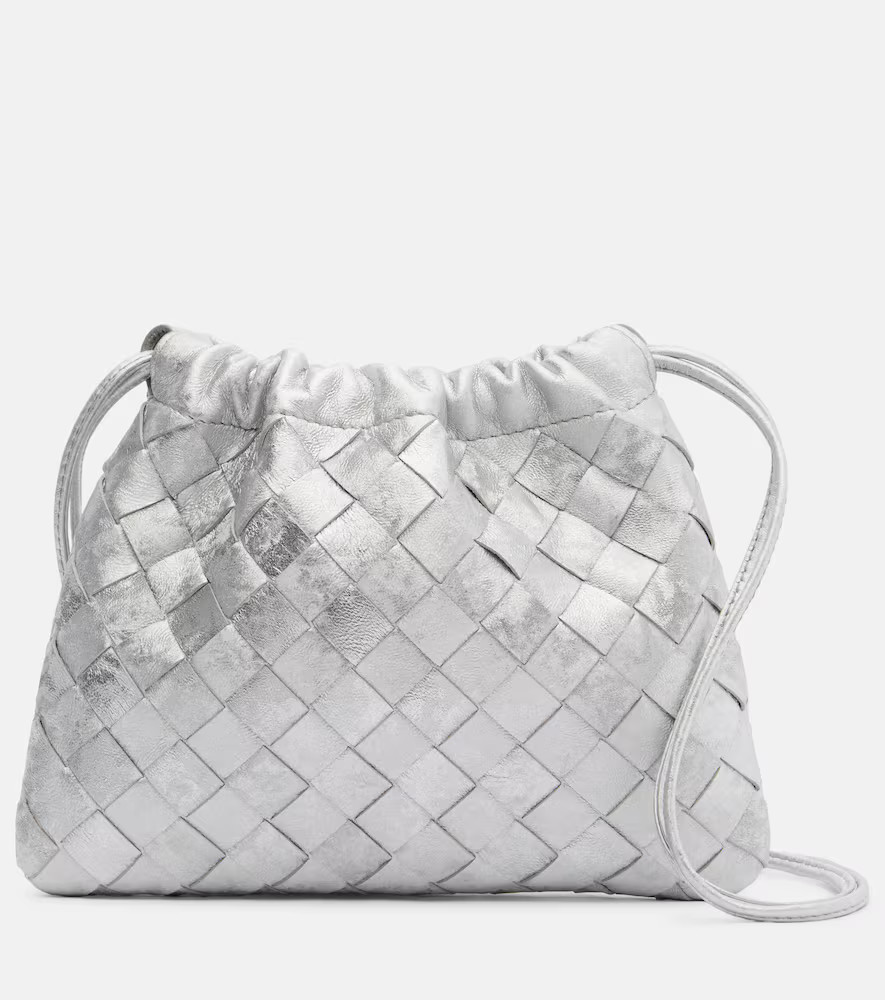 Bottega Veneta Intrecciato Small metallic leather pouch | Mytheresa (US/CA)