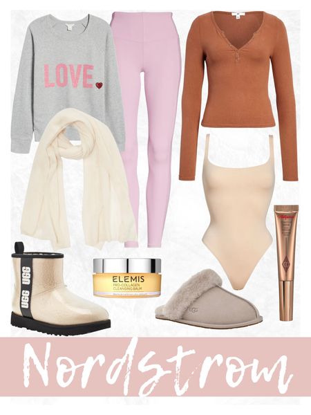 Nordstrom winter style, winter outfit, lounge, henley, skims bodysuit, Uggs, elemis, beauty

#LTKstyletip #LTKbeauty #LTKSeasonal