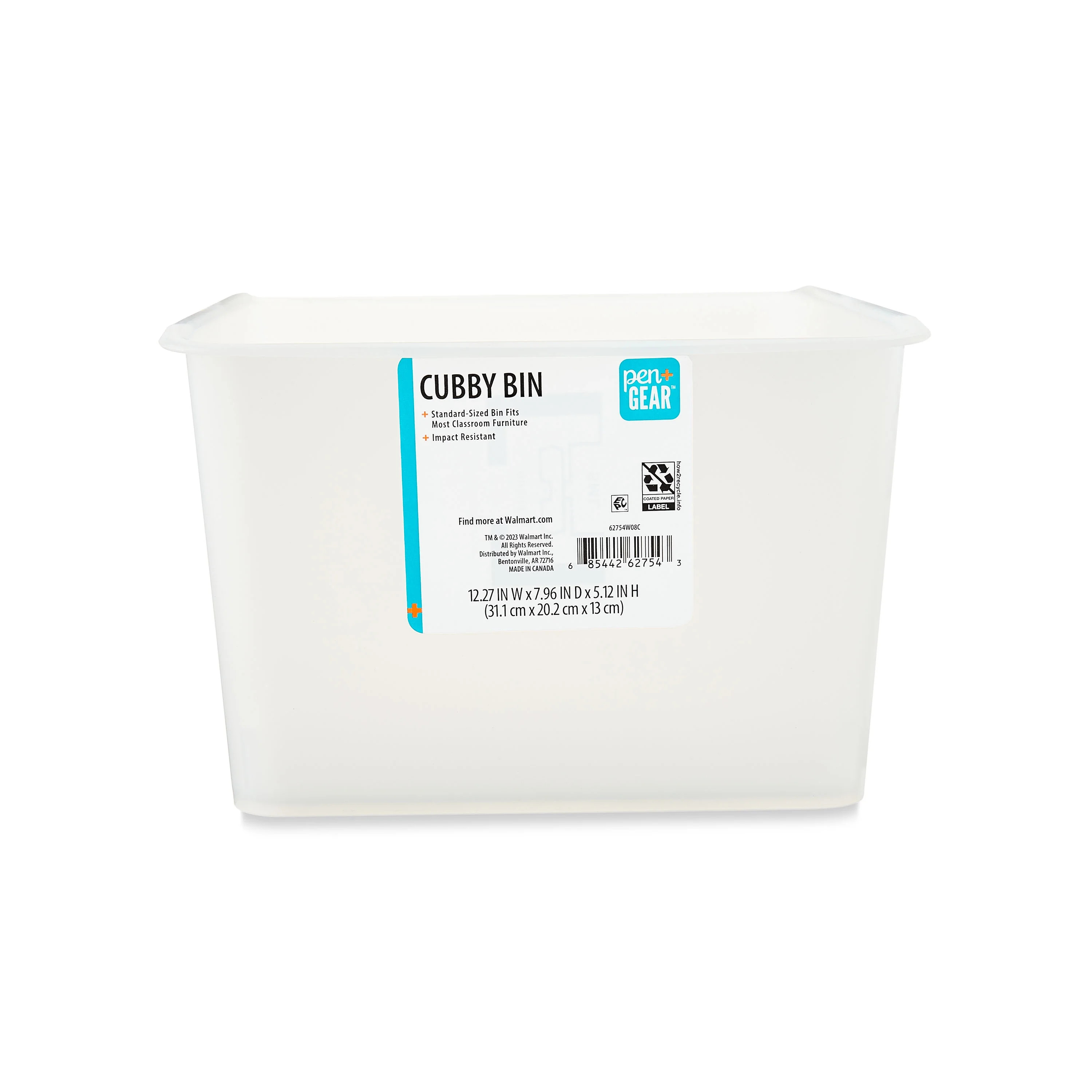 Pen+Gear Plastic Cubby Bin, Small Desktop Organizer, Clear | Walmart (US)