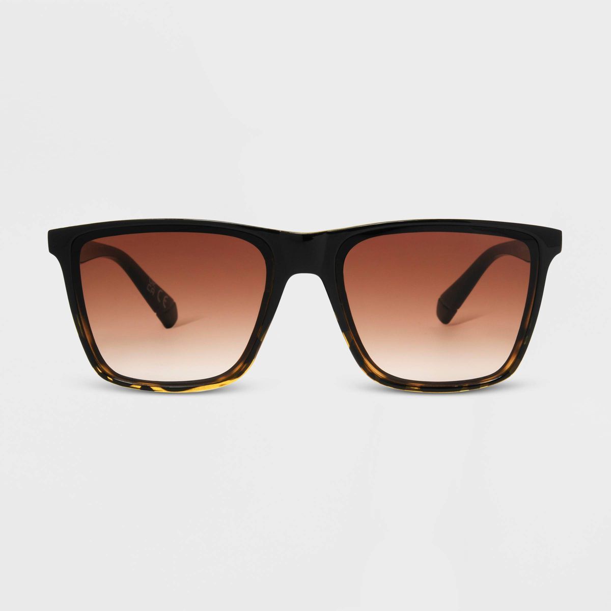 Women's Shiny Plastic Square Sunglasses with Gradient Lenses - Universal Thread™ Black/Tortoise... | Target