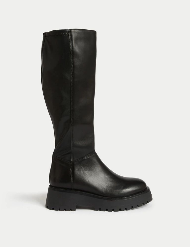 Leather Chunky Flatform Knee High Boots | Marks & Spencer (UK)
