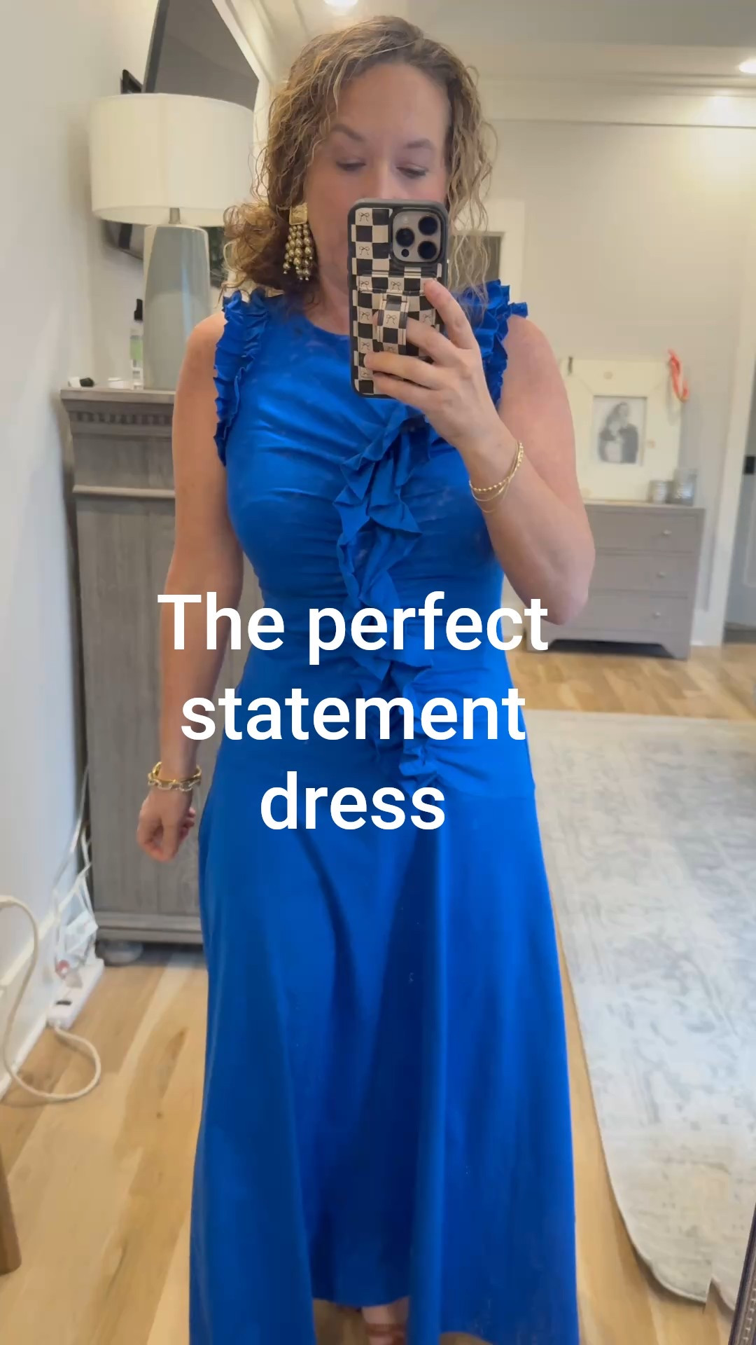 The perfect statement dress that is beautiful and comfortable!!!  Wear this to a spring or summer wedding, on vacation or anywhere you want to make a statement!!

The fabric is soft and comfortable and the ruffle detail gives this bold blue dress some extra detail!

Petite style over 40

#LTKWedding #LTKOver40 #LTKPetite