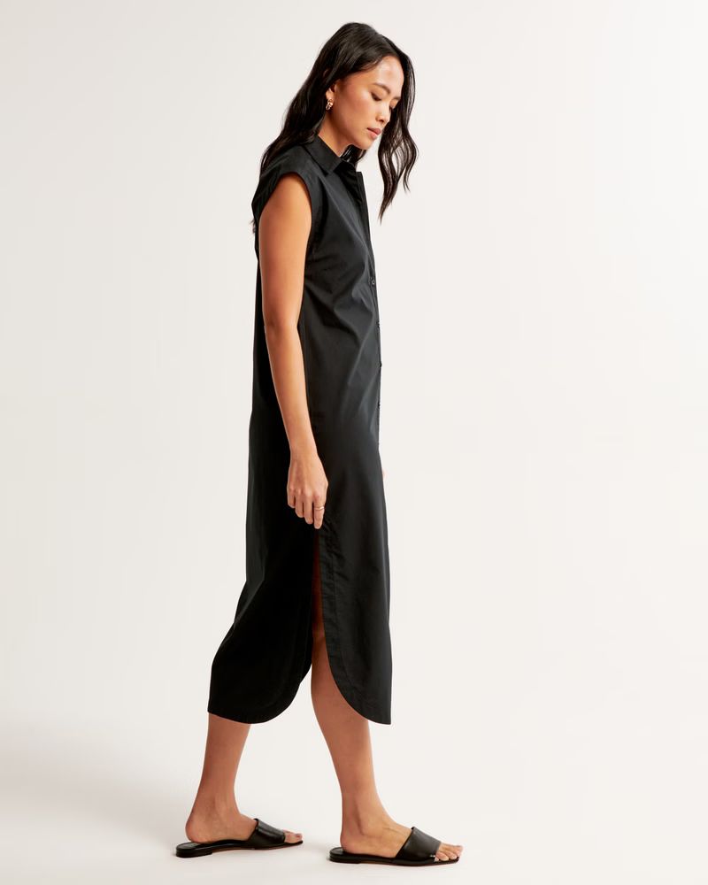 Women's Button-Through Midi Shirt Dress | Women's Dresses & Jumpsuits | Abercrombie.com | Abercrombie & Fitch (US)