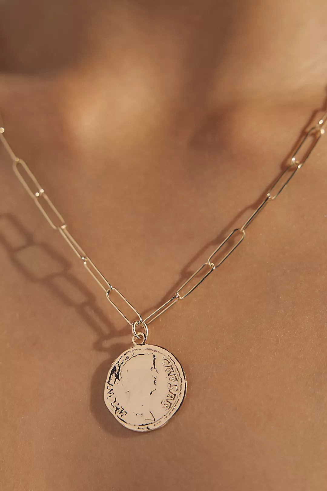 Paperclip Coin Pendant Necklace | Anthropologie (US)