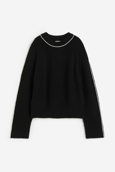 Wool-blend jumper - Black - Ladies | H&M GB | H&M (UK, MY, IN, SG, PH, TW, HK)