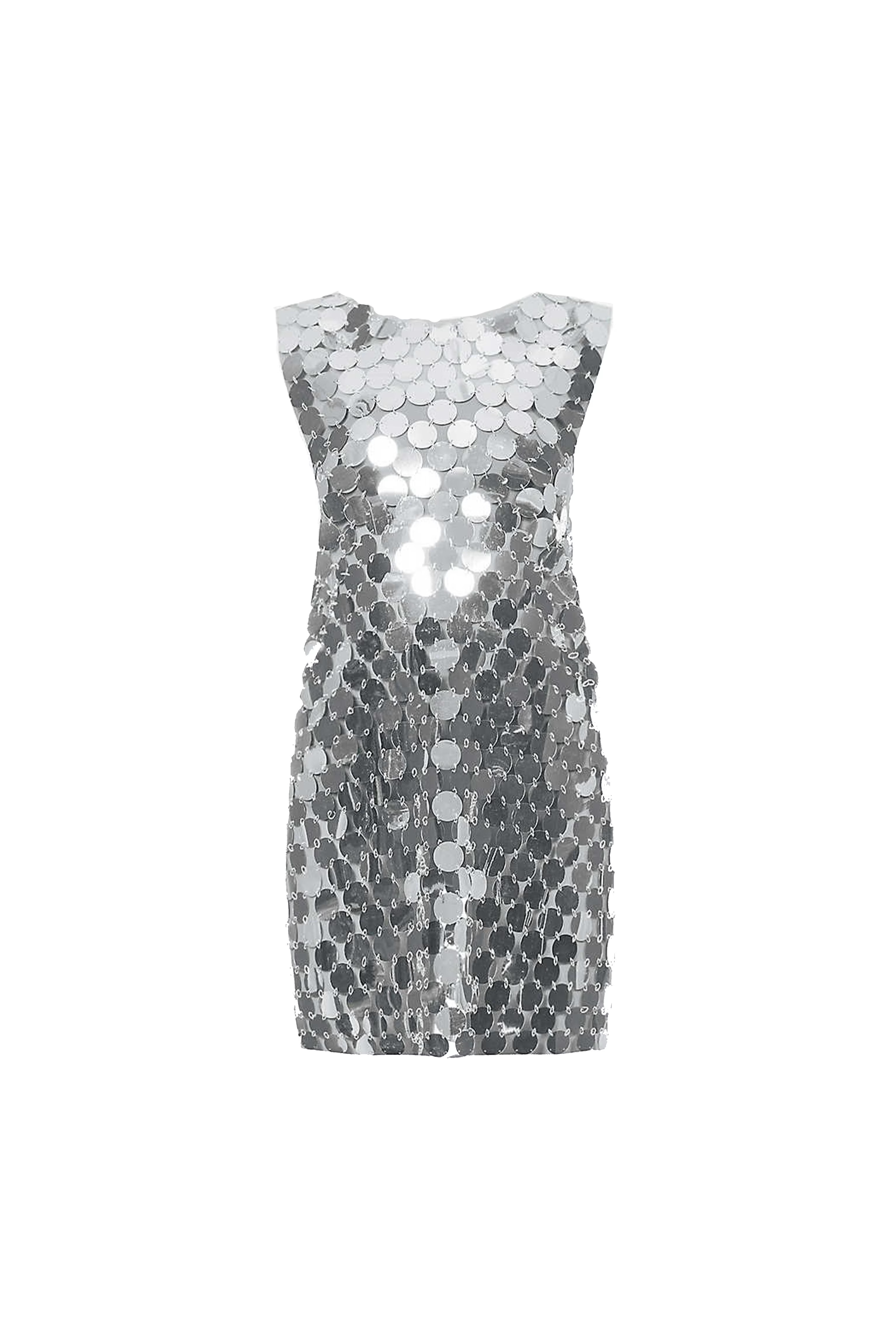 Trixie Silver Disc Sequin Mini Dress | Wolf & Badger (US)