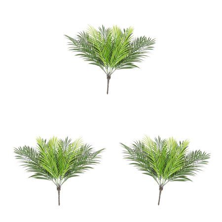 3Pcs Faux Plant Leaf Green Plant Silk Leaves Plastic Office Garden Pot Decor | Walmart (US)