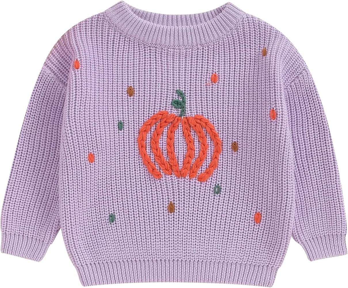 Toddler Baby Girl Boy Halloween Sweater Cute Pumpkin Oversized Sweatshirt 2024 Warm Tops Infant F... | Amazon (US)