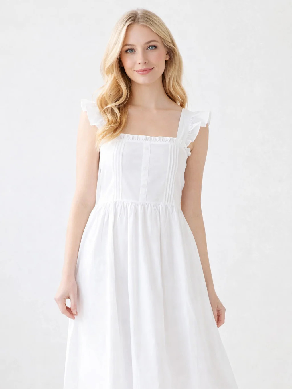 Pippa Ladies White Cotton Dress - Jacaranda Living | Jacaranda Living